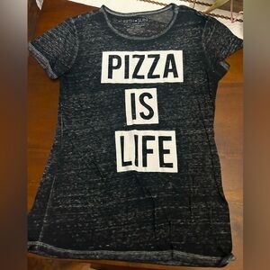 Pizza is Life Graphic Top TShirt